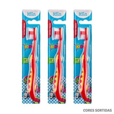 Imagem de Kit 3 Escovas Dentais Infantil Super Joy Extra Macia Klin Cores Sortid