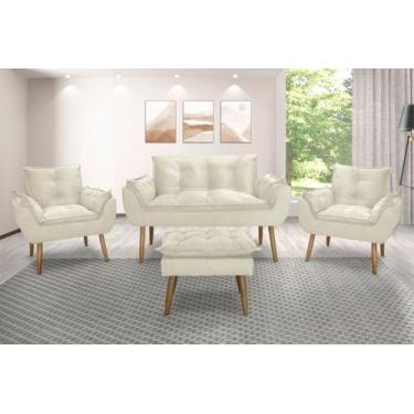 Imagem de Kit Namoradeira Sofá Opala + 2 Poltronas Cadeira Opala + 1 puff - ME, 