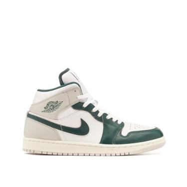 Imagem de Nike Tênis masculino Air Jordan 1 Mid SE, Branco/vela/cinza neutro/verde oxidado, 39