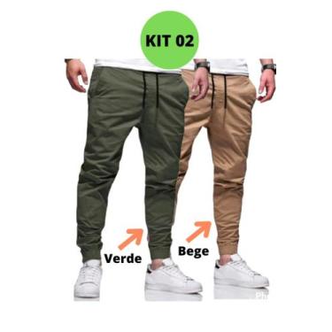 Imagem de Kit 2 Calças Masculino Jogger Jeans Sarja Camuflada Premium Original P