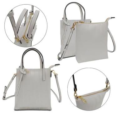 Imagem de Bolsa feminina mão é transversal 2 em 1 - golden fenix, Branco, P