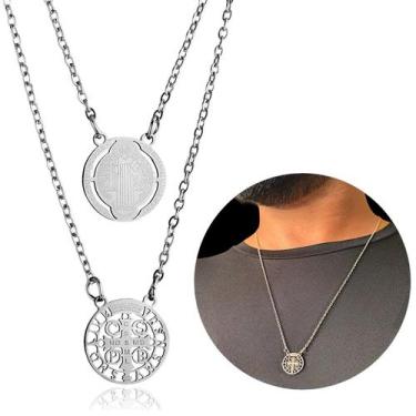 Imagem de Colar Escapulario Medalha São Bento Aço inox 316l Católico - Santo Est