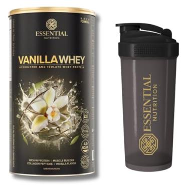Imagem de Combo Vanilla Whey Protein Isolado e Hidrolisado - 30 doses - Essential Nutrition + Coqueteleira