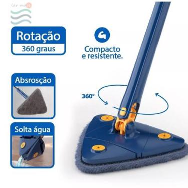 Imagem de Rodo De Limpeza Esfregão Triangular Giratorio 360 Rotativo - kaza clea