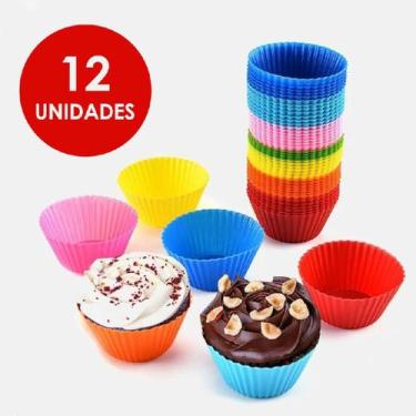 Imagem de Kit 12 Formas Silicone Cupcake Muffin Assadeira Air Frye - REIS VARIED