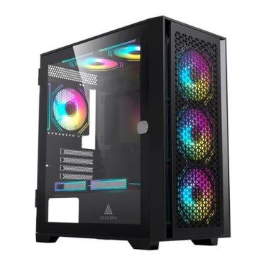 Imagem de Gabinete Gamer Acegeek Iliad Mini, Mid-Tower, Lateral de Vidro, Preto,