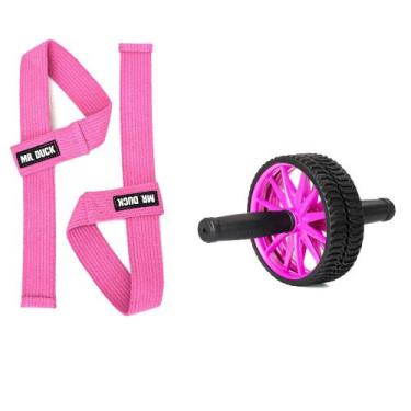 Imagem de kit Roda Abdominal + Strap Para treino Academia Exercício Funcional - 