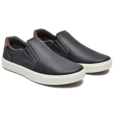 Imagem de Sapatenis Masculino Slip On Casual Confortável - Pettinari, Preto, 42