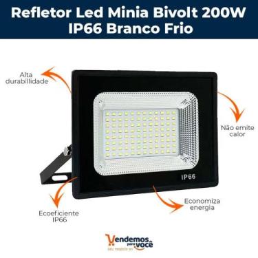 Imagem de Refletor Led Minia Bivolt 200W IP66 Branco Frio