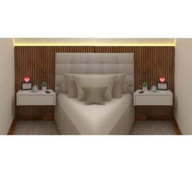 Imagem de PAR MESA CABECEIRA MDF 40cm COM GAVETA TELESCÓPICA 2C1G40 - FJ DECOR