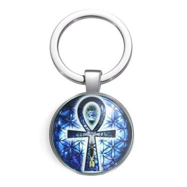 Imagem de Chaveiro Símbolo Ankh & a Flor da Vida - RECANTO ASTRAL