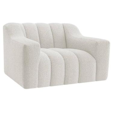 Imagem de Poltrona Decorativa Sala de Estar Recepção Elegance Bouclé - Amarena M