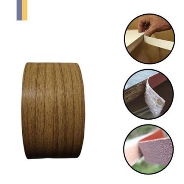 Imagem de Fita De Borda Pvc Para Madeira Freijó Puro Duratex 22mm X 20m Acabamen