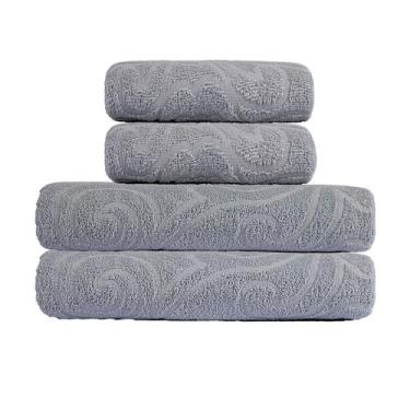 Imagem de 4 Toalhas Grandes Grossas Macias 100% Algodão Ótima Absorção - Bella E