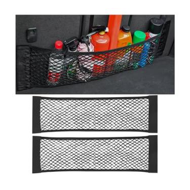 Imagem de Mandark 2 peças de rede de carga de malha para armazenamento de porta-malas de carro, rede organizadora de adesivos de parede de veículos, 24 x 19 cm, bolsa de armazenamento interior automotivo