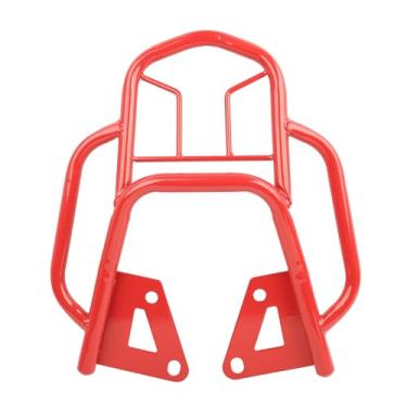 Imagem de Mokuo Bagageiro traseiro de motocicleta com corrimão em material de ferro pesado compatível com Honda Grom Msx 125 SF 2013-2016, cor vermelha