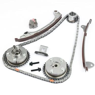 Imagem de EASIMOR Kit de corrente de distribuição com guias tensores engrenagem VVT rodas dentadas substituição para Toyota Camry Highlander Rav4 Sienna Venza Scion TC 2,5L 2,7L