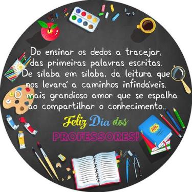 Imagem de Painel De Festa Redondo 1,50x1,50 - Dia dos Professores Mesa de Estudo