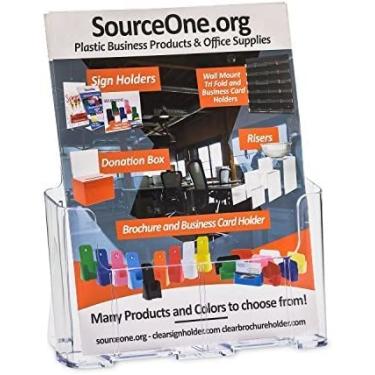 Imagem de SOURCEONE.ORG Porta-folhetos de acrílico Source One Premium, tamanho grande, 21 x 28 cm de largura