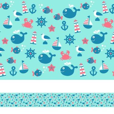 Imagem de Faixa Decorativa Adesiva Infantil Peixinho 12mx15cm - Quartinhos
