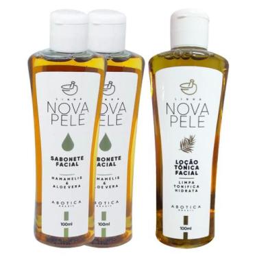 Imagem de Kit Cuidado Facial Nova Pele: 2 Sabonete Líquido + 1 Loção Tônica Limp