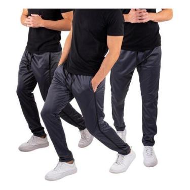 Imagem de Kit 3 Calça Masculina Helanca Flanelada  - KS, Cinza, G