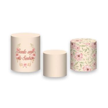 Imagem de Trio De Capa Cilindro - Batizado Floral Menina Delicado 005 - Via Core