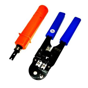 Imagem de Alicate de Crimpar RJ45 210c + Alicate De Inserção Punchdown - Golden 