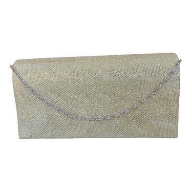 Imagem de Bolsa Feminina De Festa Clutch Brilhos Glitter - Lika Bijuterias, Dour