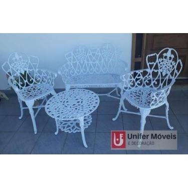 Imagem de Conjunto de Mesa Para Jardim Floral com Namoradeira e Mesa Baixa em Al