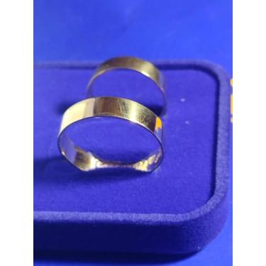 Imagem de Aliança Par Ouro 18 kilates Retas 7 Gramas 5 mm lisa e brilhosa