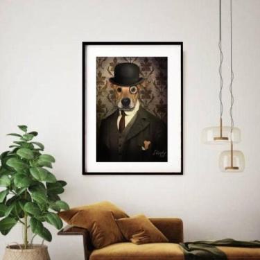 Imagem de Quadro Decorativo Dog Monóculo - 60X48Cm - Quadros On-Line
