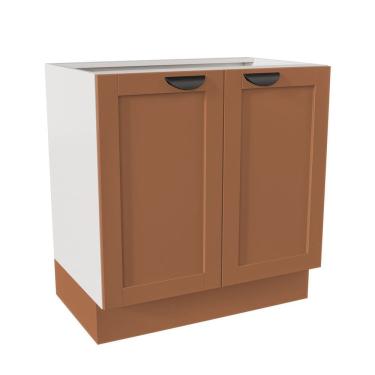 Imagem de Balcão 2 Portas 80cm sem Tampo Arizona Cabecasa Madeiramadeira Branco/Terracota