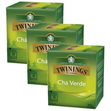 Imagem de kit 3 TWININGS OF LONDON SABOR CHÁ VERDE 20G - 10 SAQUINHOS