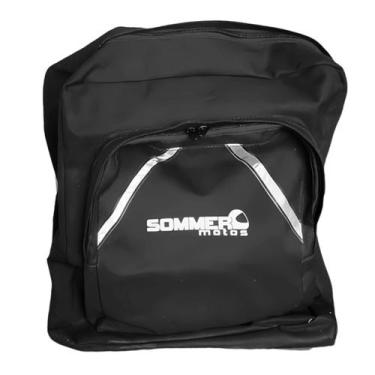 Imagem de  Mochila Bag Motoboy Lona Preta C/ Fita Refletiva Tamanho GG Sommer - 