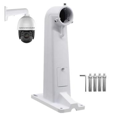 Imagem de CTXSumTec Suporte de montagem de parede para câmera PTZ de segurança universal, liga de alumínio, esfera de cúpula interna/externa, suporte de montagem para câmera CCTV Hikvision PTZ
