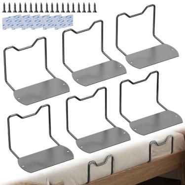 Imagem de A rolha deslizante de colchão se ajusta à estrutura de cama de madeira, barra de retenção de colchão e evita que o colchão deslize, suporte de colchão antiderrapante no lugar (preto 10 cm, 6 peças)