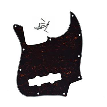 Imagem de KAISH Jazz Bass J Bass Pickguard serve para Fender Jazz Bass Vermelho/Preto Tartaruga