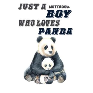 Imagem de Notebook - Just a boy who loves panda 7: Quotes College Ruled Journal_6in x 9in x 114 Pages