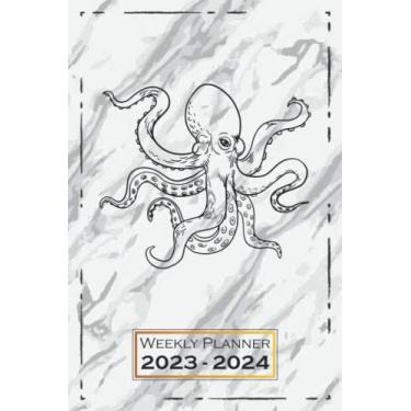 Imagem de Weekly Planner 2023-2024: Animal, Sea | Softcover, 6x9 | One Week on a Double Page | From Sunday to Saturday | Organizer, Appointment Book | Motive | qx1