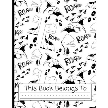 Imagem de Dinosaur Notebook | Primary Story Journal: Jurassic Composition Dotted Midline and Drawing Area Notebook | Grades K-3 School Handwriting Exercice Book | 120 Draw and Story Pages