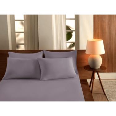 Imagem de Lençol King Malha Lisa com Elastico Vivaldi - Fio 30 Penteado - 100% Algodao (Lilas)