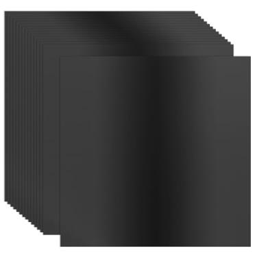 Imagem de PATIKIL Papel cartolina metálico de 30 x 30 cm, 15 peças, acabamento espelhado de 250 g/m2, folha de papelão para artesanato, decoração de casamento, convites, arte, faça você mesmo, preto