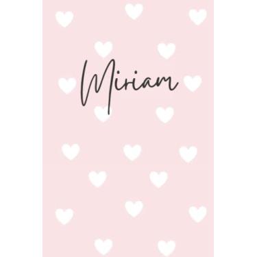 Imagem de Miriam Notebook: Pink Miriam Notebook, Heart Design Personalized Pink Pattern Lined Journal, Miriam Name Diary