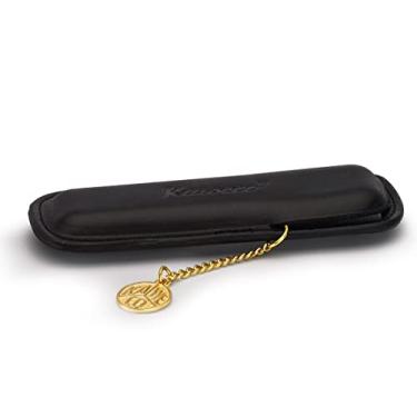 Imagem de Kaweco Capa clássica de couro preto com 2 canetas, adequada para a série esportiva I, capa de escrita feita de couro genuíno com lindo relevo, chique e clássico, 12 x 4,5 cm