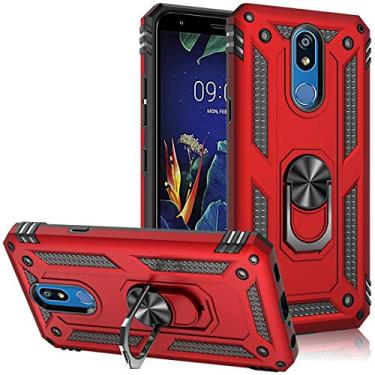 Imagem de Capa para LG K40 da Yerebel, LG Solo LTE, LG Xpression Plus 2, LG Harmony 3, LG K12 Plus, LG X4 2019 Capa para celular, [Grau militar] [Anel de metal] [Suporte magnético] Capa protetora resistente para LG K40 (vermelha)