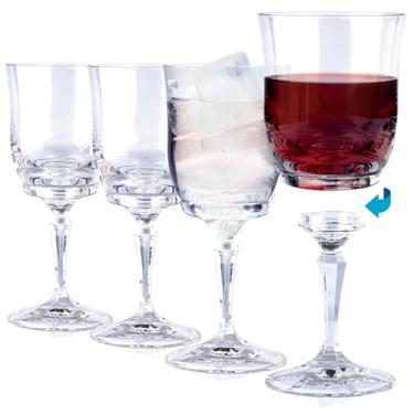 Imagem de CONNECTWARE Corte transparente premium ECOZEN de 293 ml, plástico transparente, haste torcida, taças de vinho, à prova de estilhaçamento, conjunto de 4