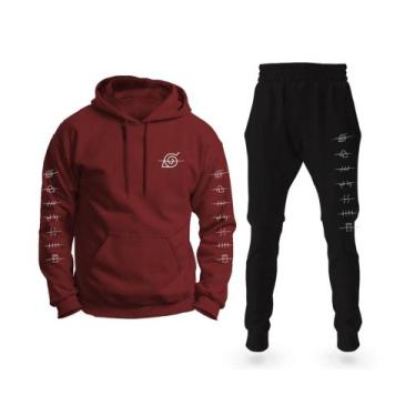 Imagem de Conjunto Moletom Aldeia Naruto Anime Blusa Calça Full - Dall Bello, Bo