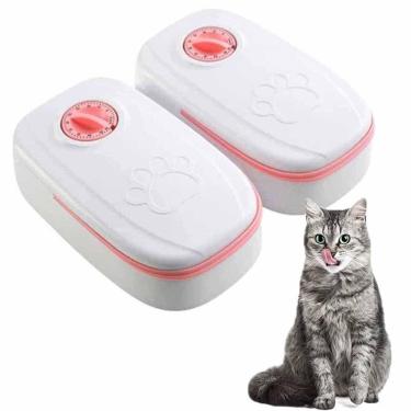 Imagem de Alimentador Duplo Comedouro Inteligente Temporizador Raçao Agua Cachorro Gato Pet Bichos Alimentaçao Resistente Multiuso