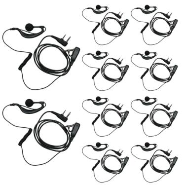 Imagem de BVMAG Fone de ouvido em forma G com microfone PTT compatível com rádio bidirecional Baofeng UV-5R BF-888S BF-F8HP BF-F9 Kenwood TK-3140 TK-2202 TK-3400 TK-3402 TK-3107